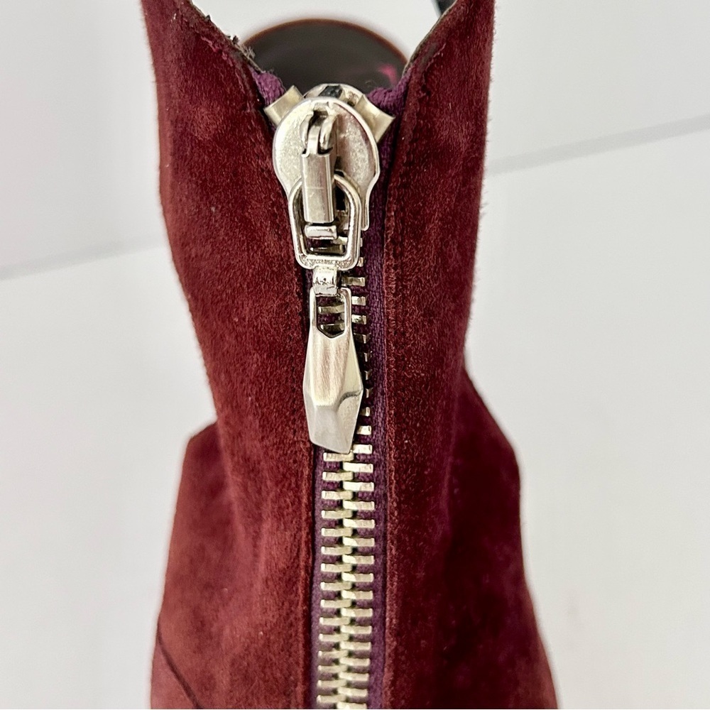 Diane von Furstenberg DVF Suede Heels Slingback Shoe Glamouratti Burgundy Size 7 - Picture 6 of 16